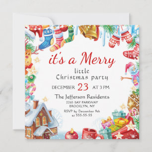 Festive Funny Merry Little Kerstparty Holiday Kaart