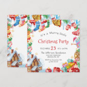 Festive Funny Merry Little Kerstparty Holiday Kaart (Voorkant / Achterkant)