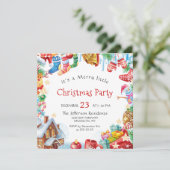 Festive Funny Merry Little Kerstparty Holiday Kaart (Staand voorkant)