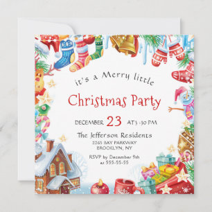 Festive Funny Merry Little Kerstparty Holiday Kaart