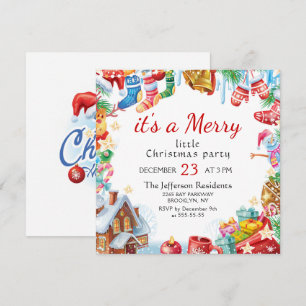 Festive Funny Merry Little Kerstparty Holiday Kaart