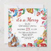 Festive Funny Merry Little Kerstparty Holiday Kaart (Voorkant)