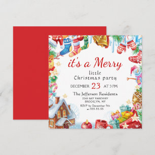 Festive Funny Merry Little Kerstparty Holiday Kaart