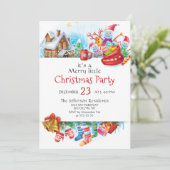 Festive Funny Merry Little Kerstparty Holiday Kaart (Staand voorkant)