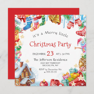 Festive Funny Merry Little Kerstparty Holiday Kaart