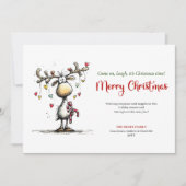 Festive Funny Reindeer Merry Christmas Design Feestdagenkaart (Voorkant)
