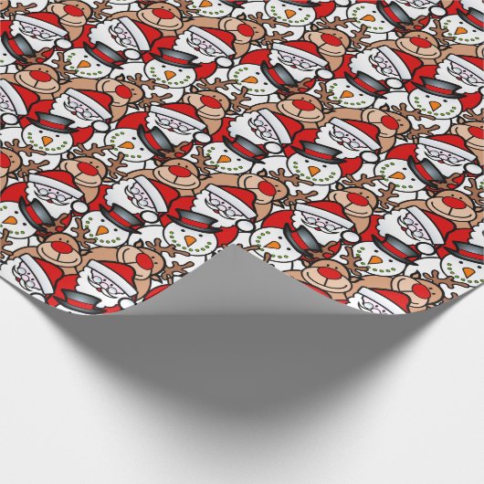 Festive Funny Santa Claus Kerstfeestdag Cadeaupapier (Hoek)