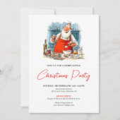 Festive Funny Santa Claus Watercolor Holiday  Kaart (Voorkant)