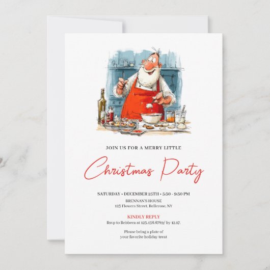 Festive Funny Santa Claus Watercolor Holiday Kaart (Voorkant)