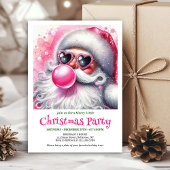 Festive Funny Santa Heart Glasses Christmas Invite Kaart