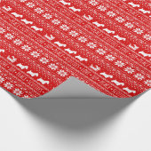 Festive Funny Scottish Terriers Kerstfeestdag Cadeaupapier (Hoek)