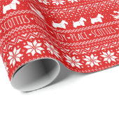 Festive Funny Scottish Terriers Kerstfeestdag Cadeaupapier (Rol Hoek)