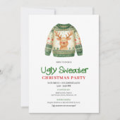 Festive Funny Ugly Sweater Holiday Party Card Kaart (Voorkant)