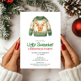 Festive Funny Ugly Sweater Holiday Party Card Kaart