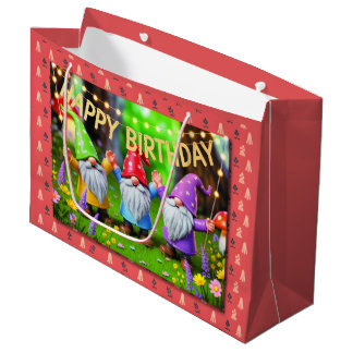 Festive Garden Gnomes Birthday Celebration Groot Cadeauzakje
