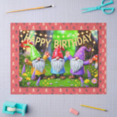 Festive Garden Gnomes Birthday Celebration Tissuepapier (Craft)