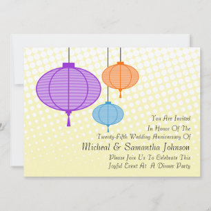 Festive Garden Paper Lantern Jubileum Invitati Kaart