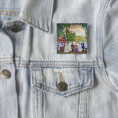 Festive Gathering, 1910 Vierkante Button 5,1 Cm (In situ)