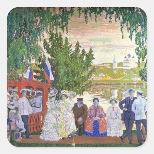 Festive Gathering, 1910 Vierkante Sticker (Voorkant)