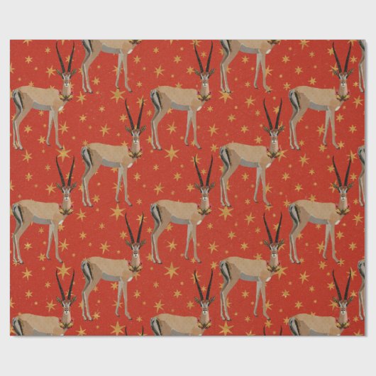 FESTIVE GAZELLE Wrapping Paper Cadeaupapier (Vlak)