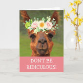 Festive Gekke Llama wordt goed Kaart (Gele Bloem)