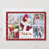 Festive GELEVE kerstgeest 5 Foto collage Feestdagenkaart (Voorkant)