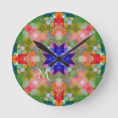 Festive Geometric Art Monogram Wall klok (Voorkant)