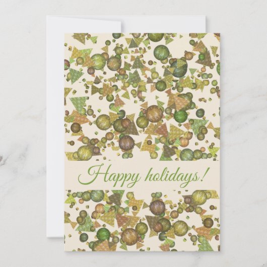 Festive Geometric Confetti Holiday Kaart (Voorkant)