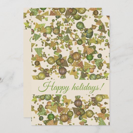 Festive Geometric Confetti Holiday Kaart (Voorkant / Achterkant)