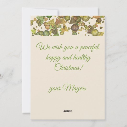 Festive Geometric Confetti Holiday Kaart (Achterkant)