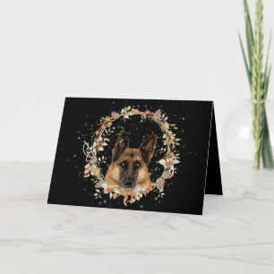 Festive German Shepherd Holiday Feestdagen Kaart
