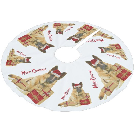 Festive German Shepherd Holiday Kerstboom Rok (Gekanteld)