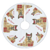 Festive German Shepherd Holiday Kerstboom Rok (Voorkant)