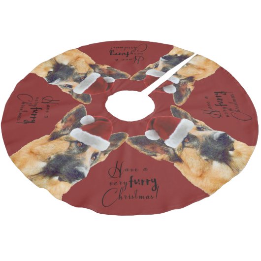 Festive German Shepherd Holiday Kerstboom Rok (Gekanteld)