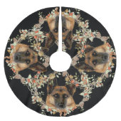 Festive German Shepherd Holiday Kerstboom Rok (Voorkant)