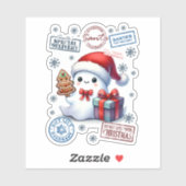 Festive Ghost Kerst sticker (Vel)