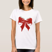 Festive Gift Bow Christmas T-Shirt -- Red Bow (Voorkant)