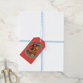 Festive Gift Tag – Holiday Cat & Pumpkin Design Cadeaulabel
