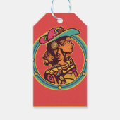 Festive Gift Tag – Holiday Cat & Pumpkin Design Cadeaulabel (Voorkant)