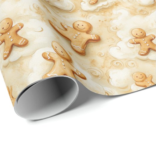 Festive Gingerbread Cookie Swirl  Cadeaupapier (Rol Hoek)