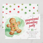 Festive Gingerbread Decorating Christmas Party Kaart (Voorkant / Achterkant)