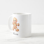 Festive Gingerbread Man Custom Name Mug Koffiemok (Voorkant links)