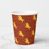 Festive Gingerbread Man & Knit Pattern Christmas Papieren Bekers (Achterkant)