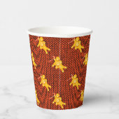 Festive Gingerbread Man & Knit Pattern Christmas Papieren Bekers (Rechts)