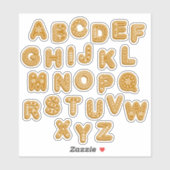 Festive Gingerbrood Cookie Letters Medium Sticker (Vel)