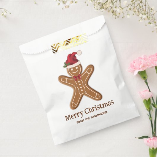 Festive Gingerbrood-kerstkoekje met tekst Bedankzakje (Gezegeld)