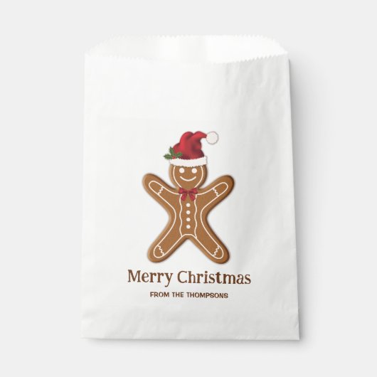 Festive Gingerbrood-kerstkoekje met tekst Bedankzakje (Voorkant)