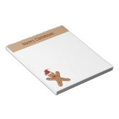 Festive Gingerbrood-kerstkoekje met tekst Notitieblok (Schuin)