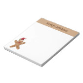 Festive Gingerbrood-kerstkoekje met tekst Notitieblok (Linkerzijde)