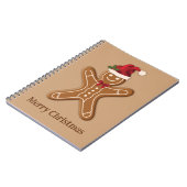 Festive Gingerbrood-kerstkoekje met tekst Notitieboek (Linkerzijde)